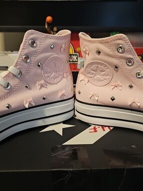Converse Light Pink High Top Sneakers